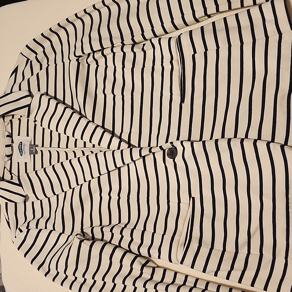 Cream/Blue Stripes Blazer